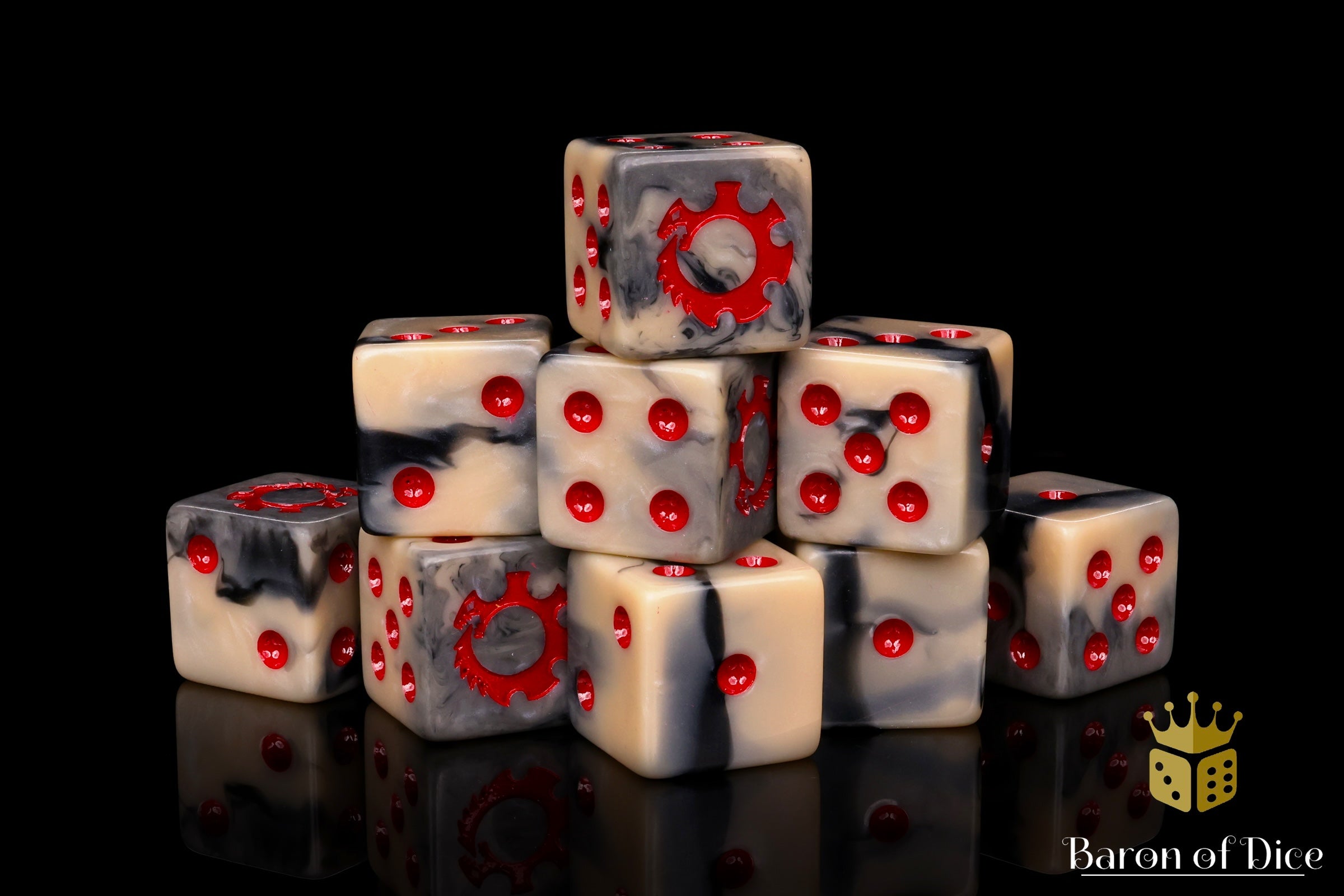 Alien Dice - Beige & Red - Image 5