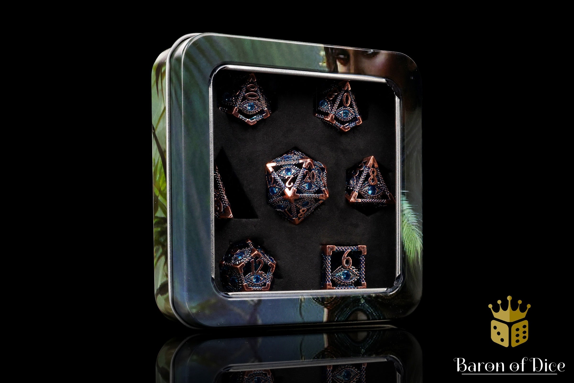 Eye of Providence Metal RPG Dice Set - 7 Pieces - Image 4
