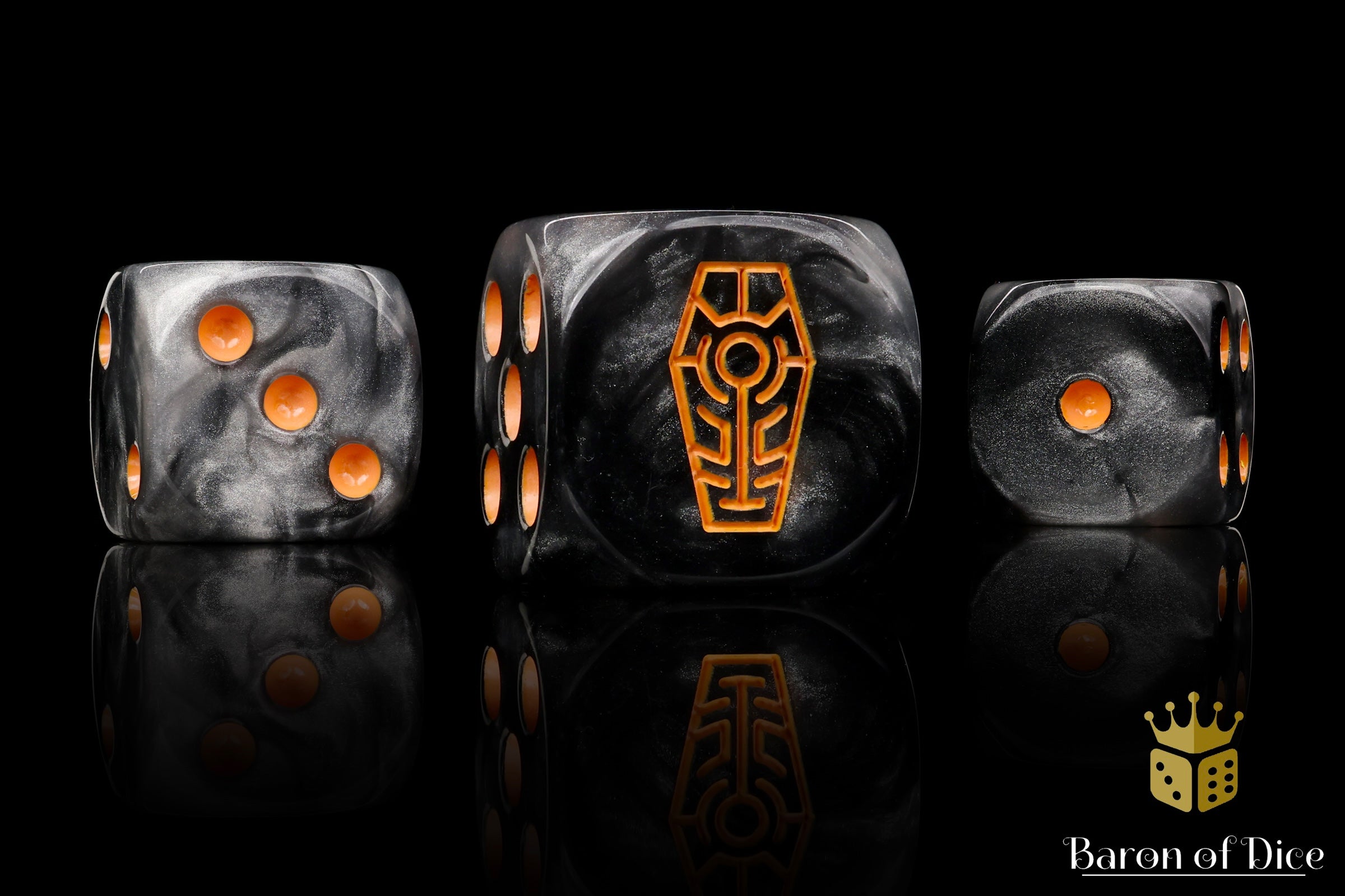 Day of the Dead Dice - Orange Coffin - Image 3